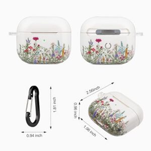 Airpods 3 Case Yellow Flowers, AirPods 3rd Generation Case 2021 for Women Girls Protective Hard Airpod Case Cover for Apple AirPods 3 with Keychain Compatible with Wireless Charging