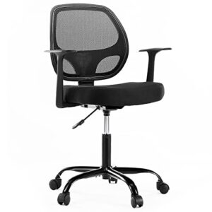 ergonomic home office desk chair, small desk chair with comfortable lumbar support, wide seat and armrest, breathable mesh task chair swivel rolling height adjustable chair for study, office