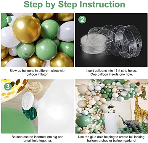 Balloon Arch Kit 139pcs Balloon Garland Kit Olive Green Latex balloons (Olive Green)