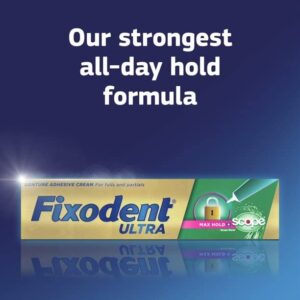 Fixodent Ultra with Scope Flavor, Denture Adhesive, 1.8 oz (Pack of 4)