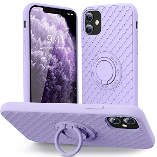 TISOOG for iPhone 11 Case [Cute 3D Dragon Scale Series] with Kickstand, Anti-Scratch Microfiber Lining, Liquid Silicone Gel Rubber Shockproof Drop Protection Case for iPhone 11 - Light Purple