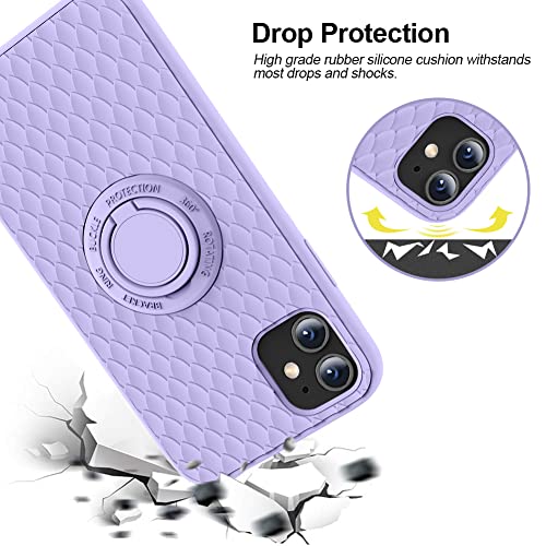 TISOOG for iPhone 11 Case [Cute 3D Dragon Scale Series] with Kickstand, Anti-Scratch Microfiber Lining, Liquid Silicone Gel Rubber Shockproof Drop Protection Case for iPhone 11 - Light Purple