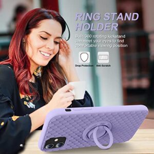 TISOOG for iPhone 11 Case [Cute 3D Dragon Scale Series] with Kickstand, Anti-Scratch Microfiber Lining, Liquid Silicone Gel Rubber Shockproof Drop Protection Case for iPhone 11 - Light Purple