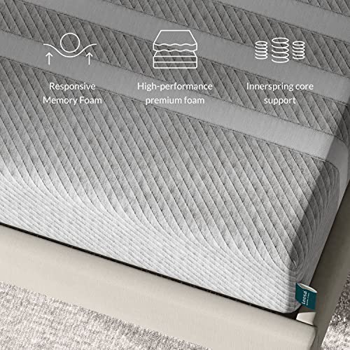 Leesa Original Hybrid 11" Mattress, King, Premium Cooling Foam and Pocket Springs/CertiPUR-US Certified / 100-Night Trial ,Grey