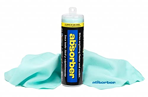 CleanTools The Absorber Synthetic Premium Drying Chamois Cloth for Car: Super Absorbent, Scratch-Free and Washable | 27-Inch x 17-Inch, Aqua, Large (PN: 14946-46149)