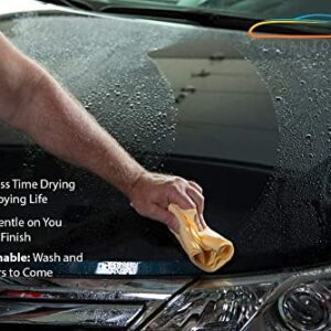 CleanTools The Absorber Synthetic Premium Drying Chamois Cloth for Car: Super Absorbent, Scratch-Free and Washable | 27-Inch x 17-Inch, Aqua, Large (PN: 14946-46149)