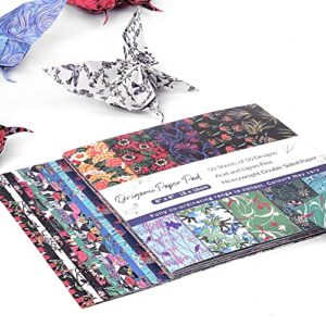 qianshan Origami Paper Kit 50 Sheets 6 Inch Square Double Sided Color 50 Vivid Japanese Washi Chiyo Colors for Hand Crafts Origami Paper Arts Creativity Flowers
