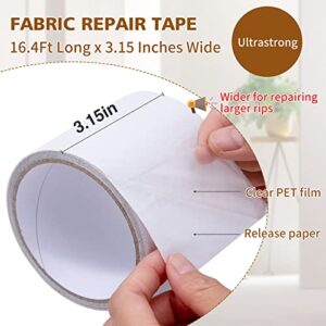 Ultrastrong Fabric Repair Tape- Super Sticky Waterproof Repair Tape to Fix Tent Camper Canvas RV Awning Weather Resistant Repair Kit for Sail Tarp Boat Covers and More(16.4' x 3.15'')