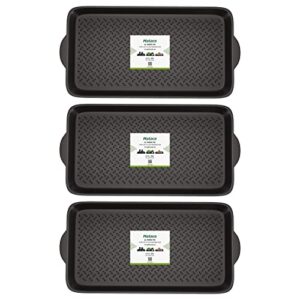 matace 100% rubber boots tray for entryway - rubber mat - shoe tray - rubber shoe mats for shoes and boots - indoor and outdoor use, 3 pack, 27.95"x 15.74", black