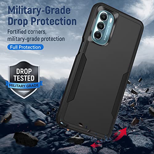 Warsia for Moto G Stylus 5G 2022 Case, with Screen Protector,[Military Grade Drop Tested] Heavy-Duty Tough Rugged Shockproof Protective Case for Motorola G Stylus 5G 2022, Black