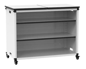 offex modular classroom storage bookshelf/teachers cabinet - wide module with casters and tabletop
