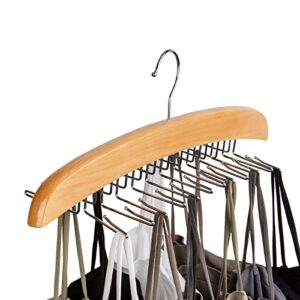 corodo closet organizer, 24 foldable metal hooks clothes organizer, closet organizers and storage, non-slip wooden space saving hangers(1 pack)