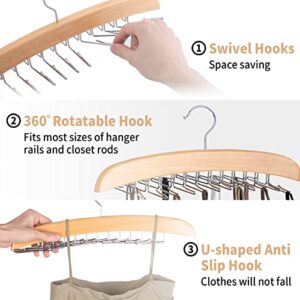 Corodo Closet Organizer, 24 Foldable Metal Hooks Clothes Organizer, Closet Organizers and Storage, Non-Slip Wooden Space Saving Hangers(1 Pack)