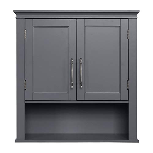 Kcelarec Bathroom Cabinet Wall Mounted with Doors, Wood Hanging Cabinet, Wall Cabinets with Doors and Shelves Over The Toilet, Bathroom Wall Cabinet Gray