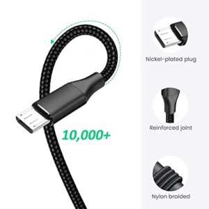 Micro USB Cable, 3ft 2pack Android Charging Cable Short Fast Phone Charger Cord Nylon Braided Durable USB Cable for Samsung Galaxy S7 Edge S6 S5 S2 J7 J5 J3 J3V J2,Note 5 4,LG G4,HTC,PS4,Camera,MP3