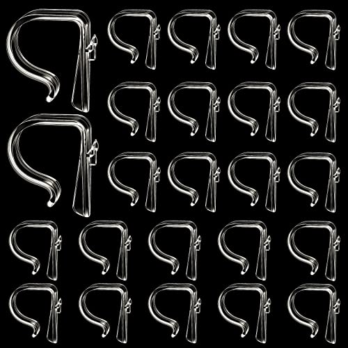 24 Packs Church Pew Clips for Weddings Clear Heavy Duty Plastic Pew Hooks Decorations Pew Flower Holders for Aisle Decorations Chairs Table Ceremony Church Railing Bow Garland Decor