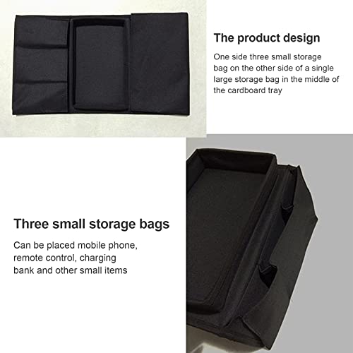 RNCOZE 2PCS Sofa Armrest Organizer with 5 Pockets, Hanging Couch TV Remote Storage Organizer with Cup Holder Tray, Sofa Slipcover Organizer Sofa Couch Armchair Caddy Holder (Black)