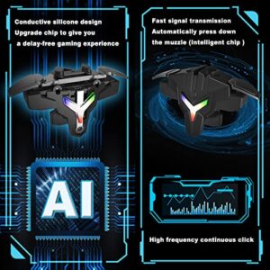 Mobile Gaming Trigger, Physically Mapped Automatic Continuous Click Game Trigger, PUBG Mobile Controller, RGB Light Alloy Button Zero Latency, for PUBG/Fortnite/COD/NEW STATE Mobile Game