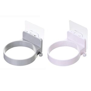 CARURLIFF 2 Pack Hair Dryer Holder Wall Mounted Blower Rack Ring Blow Dryer Wall Hanger for Bathroom