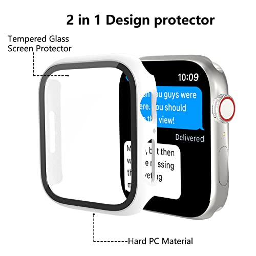 5 Pack Hard PC Case for Apple Watch 40mm SE(2nd Gen) Series 6 5 4 SE with Tempered Glass Screen Protector, Haojavo Ultra-Thin Scratch Resistant Bumper Protective Cover for iWatch 40mm Accessories