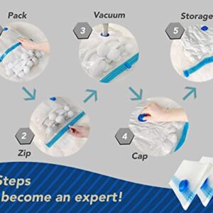 Vacuum Storage Bags for Clothes 5 Large (32 x 24") Vacuum Sealed Bags for Clothing Comforters and Blankets Reusable Space Saving Bags (Large,5)