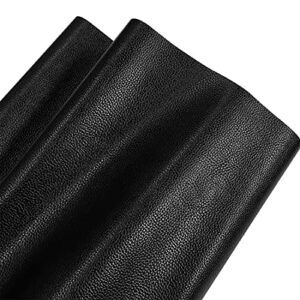 Black Faux Leather Roll for Upholstery Crafts, Pebbled Pattern Soft Vinyl Fabric Perfect for Leather Furniture, Sofa, Chair Projects and Wallets Handbags Jewlery Making 17.7x53 Inch, XHT-43299