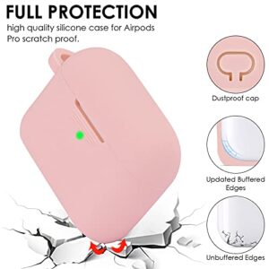 Case for Airpods Pro (2019), Filoto Silicone Airpod Pro Case Cover with Cute Bling Bracelet Keychain for Women Girls, Apple Airpods Pro Protective Wireless Charging Case (Pink)