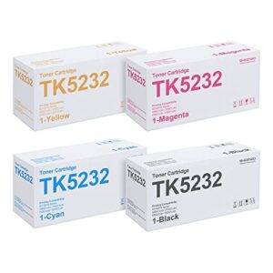 tk-5232 tk 5232 1t02r90us0 - sheengo compatible toner cartridge replacement for kyocera tk5232 tk-5232k tk-5232c tk-5232m tk-5232y for ecosys m5521cdw p5021cdw p5021cdn m5521cdn printer tray (4 pack)