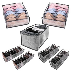 qoonestl 7pcs/set wardrobe clothes organizer, drawer organizers for clothing, foldable compartment storage box for underwear, bras, socks, jeans, leggings, t-shirts(size:7packs)