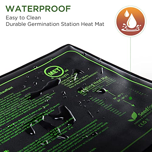 MET Certified 2 Pack Seedling Heat Mat, Seedfactor Adjustable Temperature Waterproof Durable Germination Station Heat Mat, Warm Hydroponic Heating Pad for Indoor Home Gardening Seed Starter