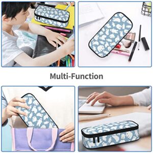 Jwzrene Polar Bear Pencil Case Large Capacity Pen Bag With Zipper Compartment Pencil Pouch Multifunction Stationary Bag For Boy Girl