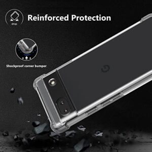 Cresee Case for Google Pixel 6a (2022) 6.1 Inches, with Camera Protection Reinforced Corner Bumper, Crystal Clear Cover Slim Fit Shockproof Flexible TPU Phone Case for Pixel 6a - Transparent