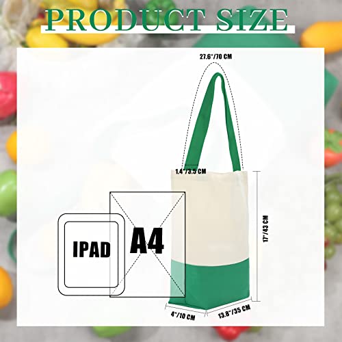 8 Packs Large Canvas Tote Bag Reusable Heavy Duty Beach Shopping Bag 12 Oz Christmas Cotton Grocery Bags Printable Canvas Bags Cloth Blank Tote with Handles and Solid Bottom, 17 x 13.8 x 4 Inches