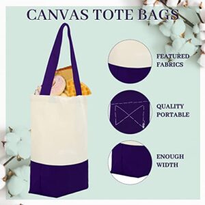 8 Packs Large Canvas Tote Bag Reusable Heavy Duty Beach Shopping Bag 12 Oz Christmas Cotton Grocery Bags Printable Canvas Bags Cloth Blank Tote with Handles and Solid Bottom, 17 x 13.8 x 4 Inches