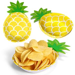 24 count pineapple plates hawaiian tropical luau party plates kids' adults party pineapple dinner plate for birthday baby shower wedding hawaiian summer beach party decorations, 9.25 x 6.42 inches