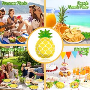 24 Count Pineapple Plates Hawaiian Tropical Luau Party Plates Kids' Adults Party Pineapple Dinner Plate for Birthday Baby Shower Wedding Hawaiian Summer Beach Party Decorations, 9.25 x 6.42 Inches