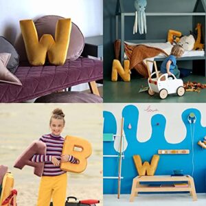 Wadser Soft Velvet Pillow Alphabet Decorative Throw Pillow Cushion Photography Props Toy Gift Yellow Letter S