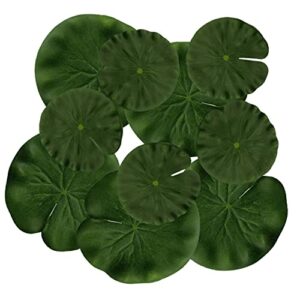 mozhixue 10pcs artificial floating lotus leaves fake aquarium plants realistic fish tank plants decorations artificial lily pads for ponds garden pool decor 4inch and 5.9inch (lotus leaf)