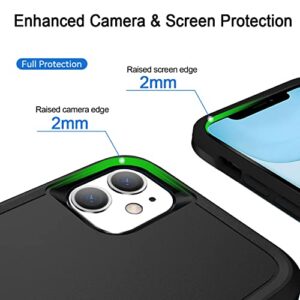 Hsefo Designed for iPhone 11 Case, Heavy Duty Protection Shockproof Dropproof Dustproof Anti-Scratch Phone Case Cover for iPhone 11 -Black