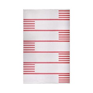 SUPERIOR Indoor Outdoor Area Rug, Modern Lines, Striped Home Decor, Floor Cover for Patio, Front Porch, Entryway, Deck, Hallway, Foyer, Kitchen, Office, Jadey Collection, 3' 6" x 5' 6", Ivory red