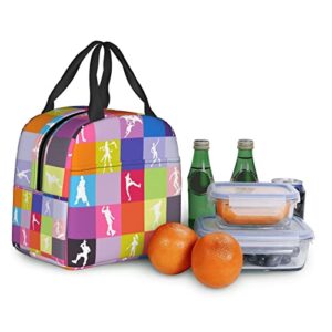 Tvmpkix kids Lunch Bag, Reusable Insulated Lunch Box Cooler Tote Bag Meal Prep for Boys Men Women Picnic Travel Work Colorful