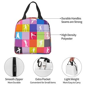 Tvmpkix kids Lunch Bag, Reusable Insulated Lunch Box Cooler Tote Bag Meal Prep for Boys Men Women Picnic Travel Work Colorful