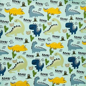 Dinosaur Cotton Fabric Squares for Baby Boy,Charm Packs for Quilting 5 inch,Fabric Scraps for Crafts,Precut Quilt Squares 5x5 (42Pcs) SZRUIZFZ