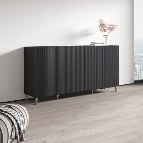 Pafos 4D 75'' Sideboard, Black