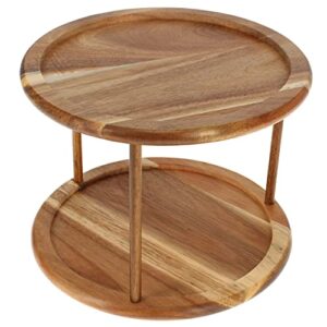 Spec101 Round Serving Platter - 2-Tier Serving Tray for Desserts, Cookies, Tea, Spices, and Appetizer Serving Tray