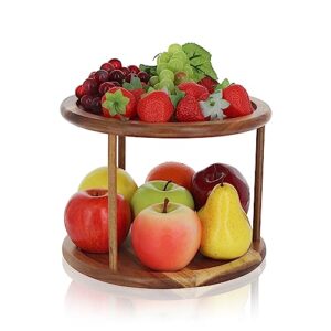 Spec101 Round Serving Platter - 2-Tier Serving Tray for Desserts, Cookies, Tea, Spices, and Appetizer Serving Tray