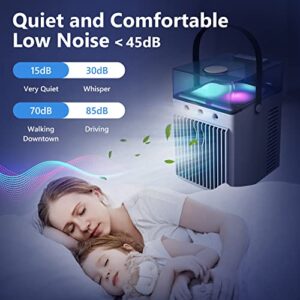 2023 New SXhyf Portable Air Conditioner, Evaporative Air Cooler Pro 3 in 1, Rechargeable Portable AC with 3 Wind Speed & Night Light, Portable Air Cooler, Desk Fan for Home Room Desktop Camping