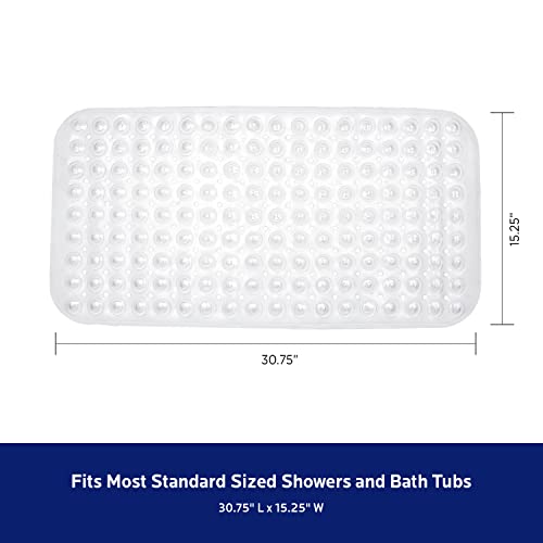 Kenney Microban Protected Bubble Bath Mat, 30.75" L x 15.25" W, Frosted
