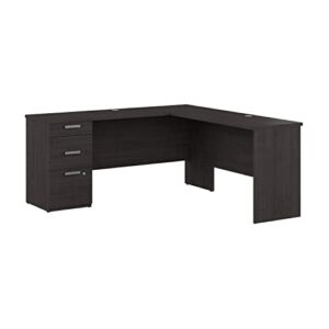 bestar ridgeley l shaped desk with storage in charcoal maple, 65w