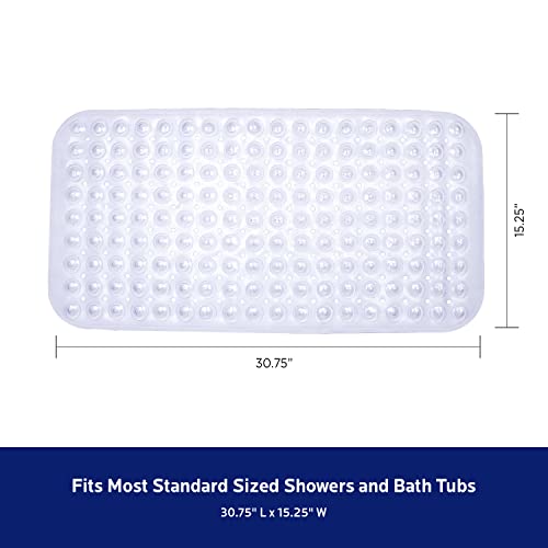 Kenney Microban Protected Bubble Bath Mat, 30.75" L x 15.25" W, Clear